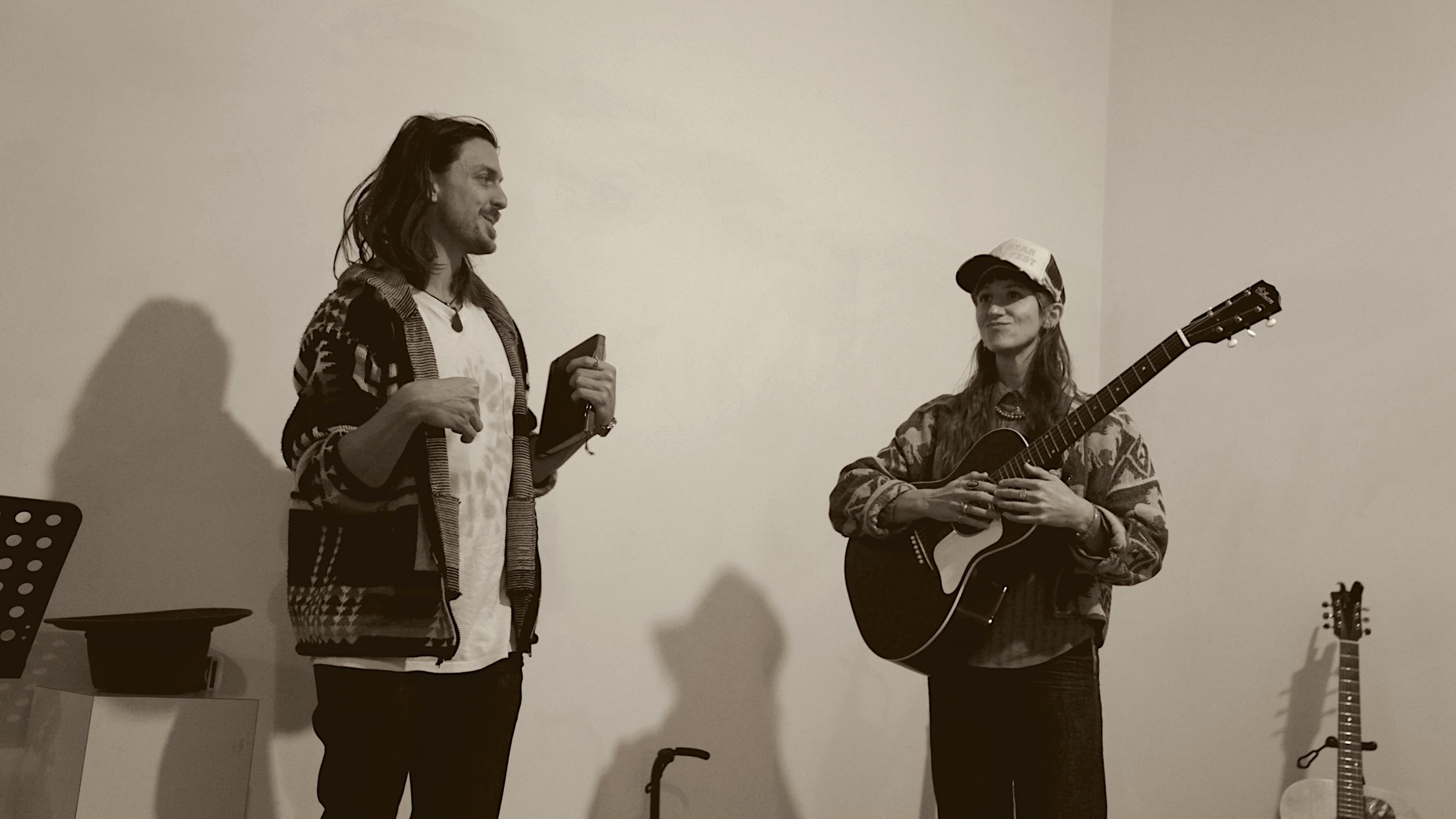 Benjamin Webster facilitating the Songwriting Sanctuary